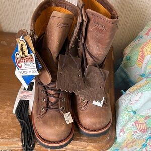 Chippewa Rugged Brown Lace-Up Boots